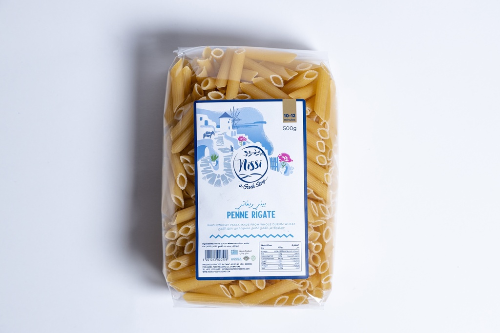 Penne Regate Pasta Whole Wheat 500g