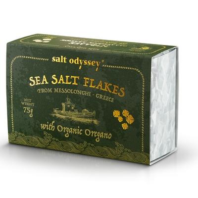 Greek Luxury Organic Sea Salt Flakes Oregano 75g