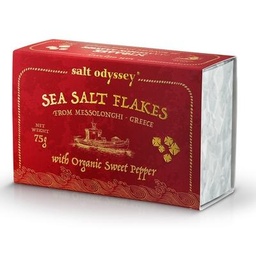 Greek Luxury Organic Sea Salt Flakes Sweet Pepper 75g